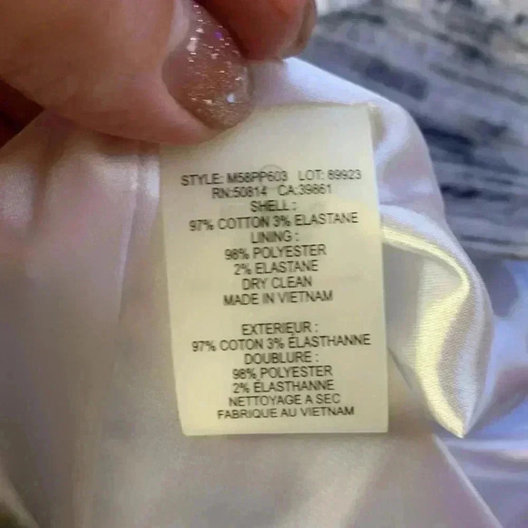 Tahari, NWOT,  Professional Sheath Dress, Cotton Elastane, blue, gray, white - Picture 7 of 10